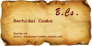 Berhidai Csaba névjegykártya